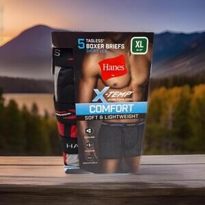 Hanes Men's Tagless Boxer Briefs 5-PACK COMFORT SOFT & LIGHTWEIGHT XL